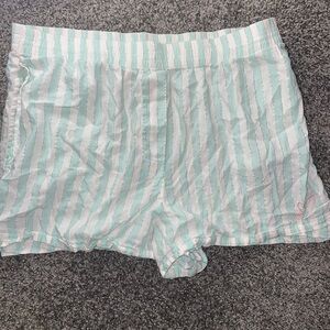 Pastel blue and white striped shorts #stripedshorts
